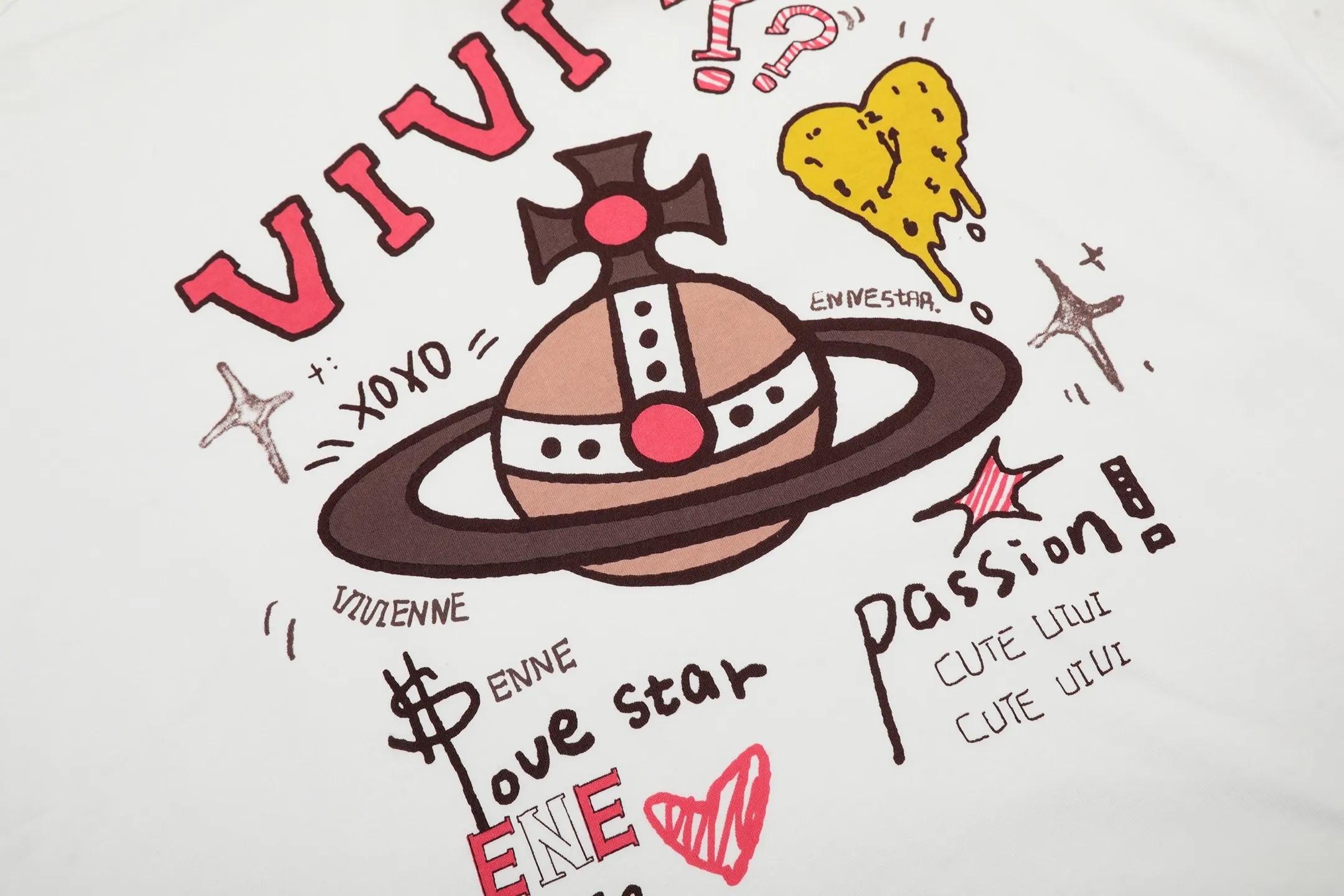 VIVI 161 vivienne west wood West Queen Vivian Saturn personalized graffiti short-sleeved size: XS-L